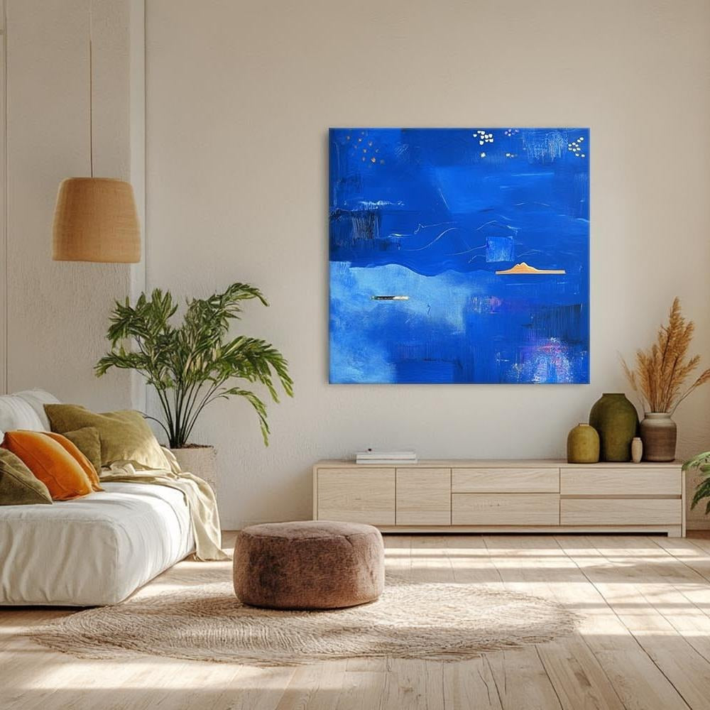 Wall Art Dreamy Textured Layered Blue