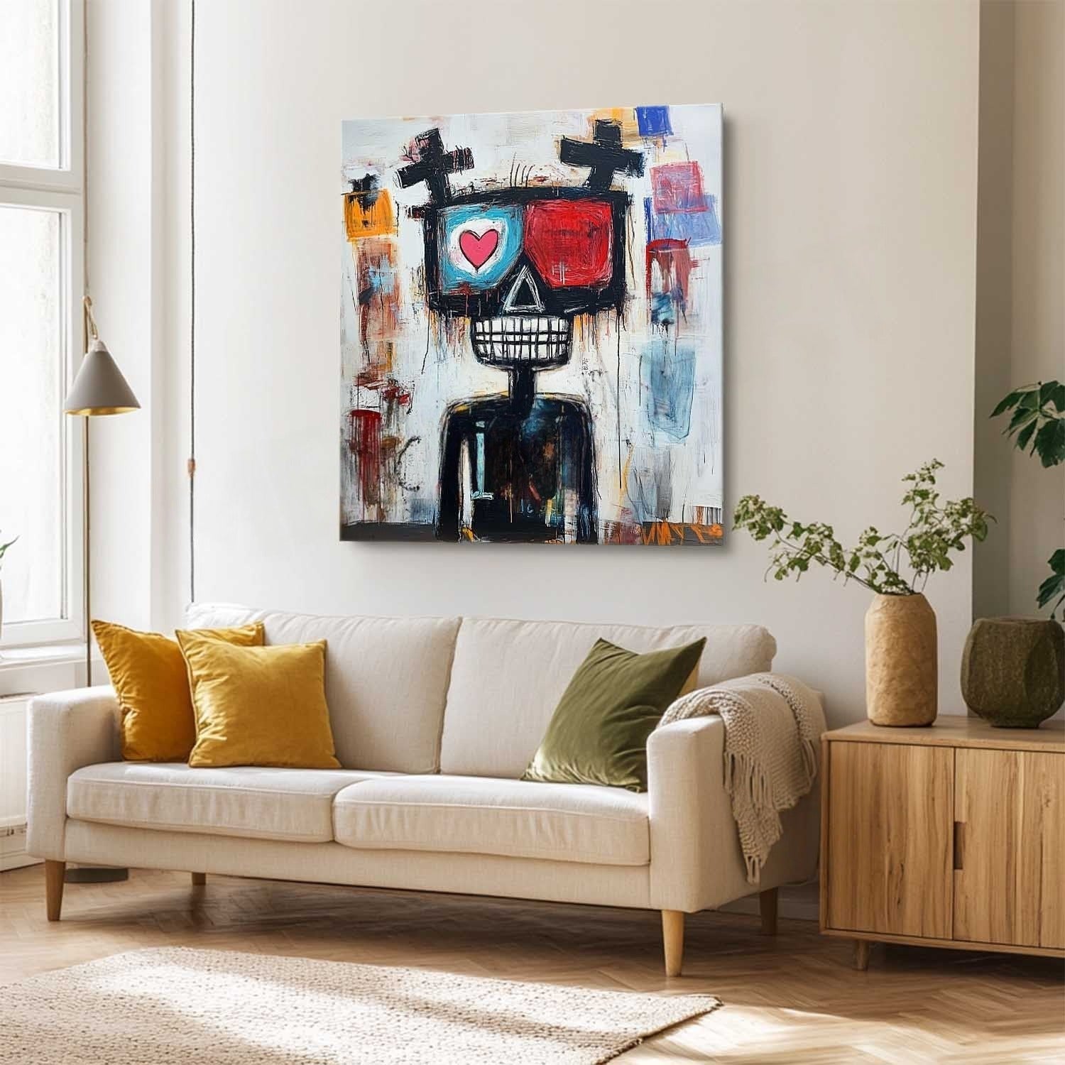 Wall Art Neo Expressionist Skeleton Heart
