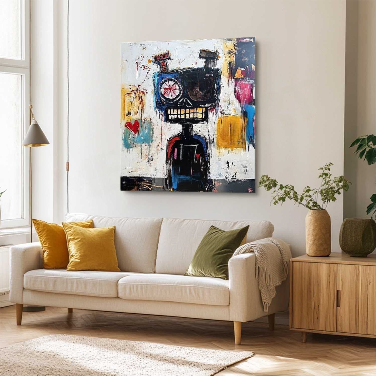 Wall Art Neo Expressionist Robot Skull