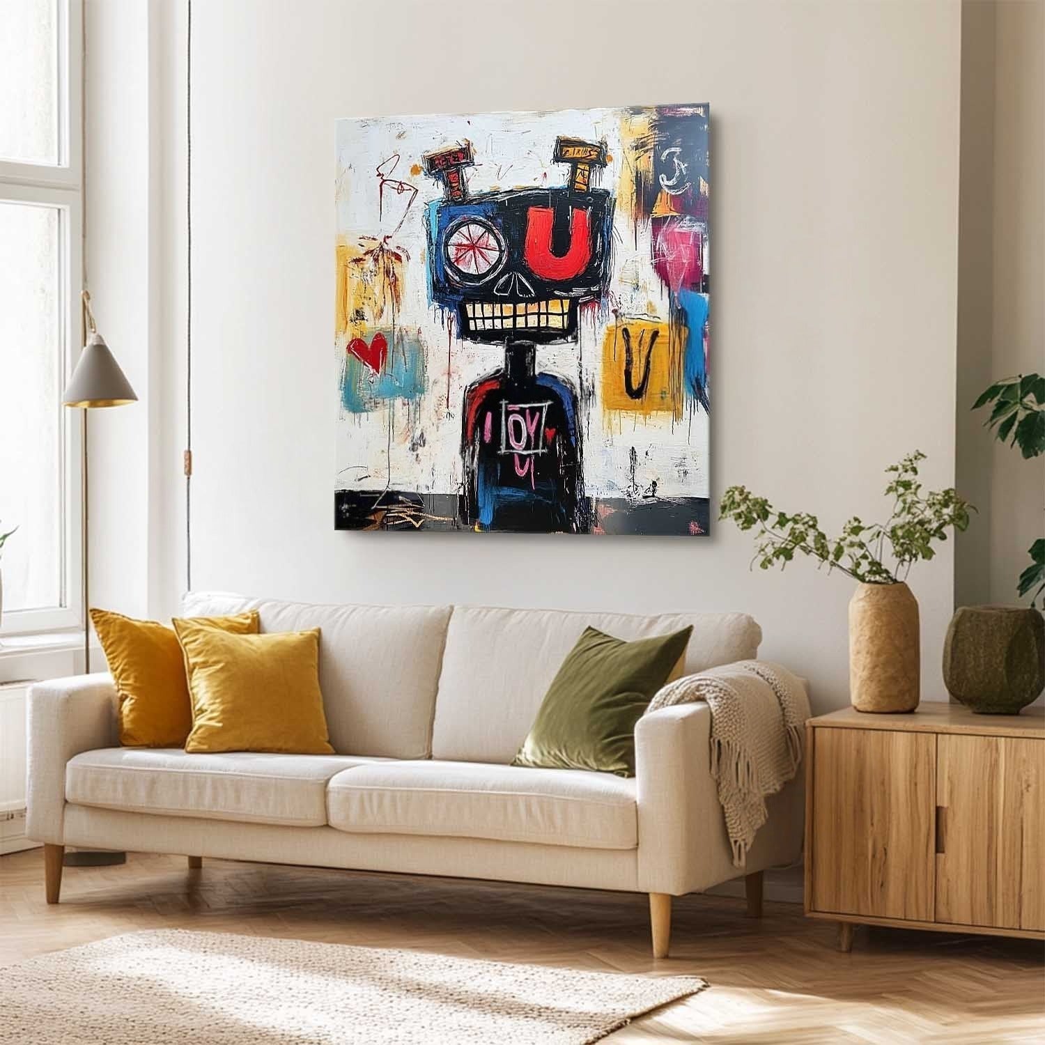 Wall Art Neo Expressionist Robot Skull