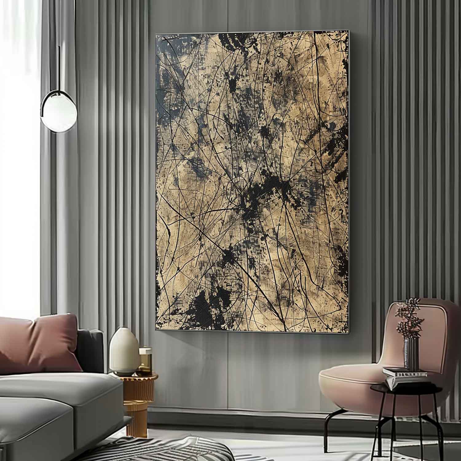Wall Art Vertical Abstract Expressionist Graffiti Art