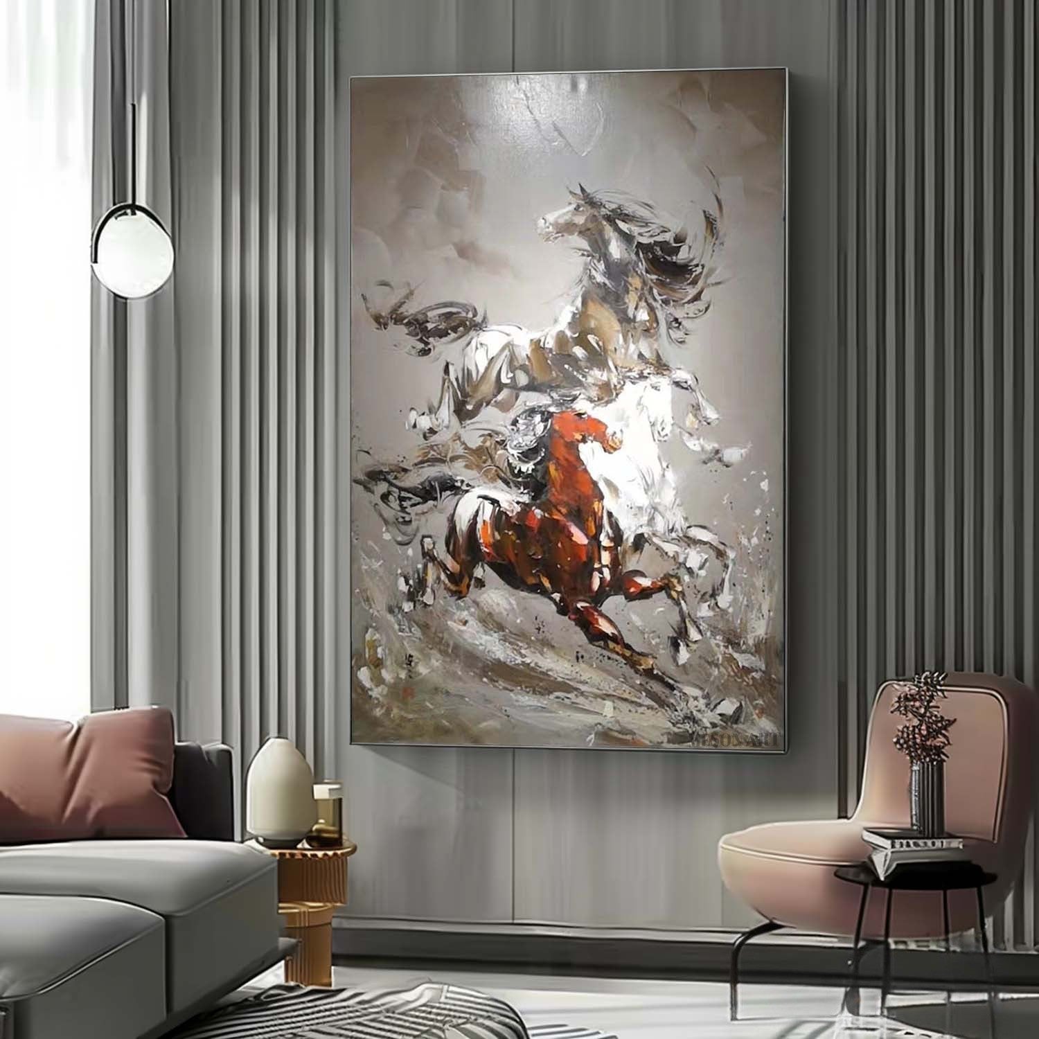 Wall Art Vertical Hyperrealism Galloping