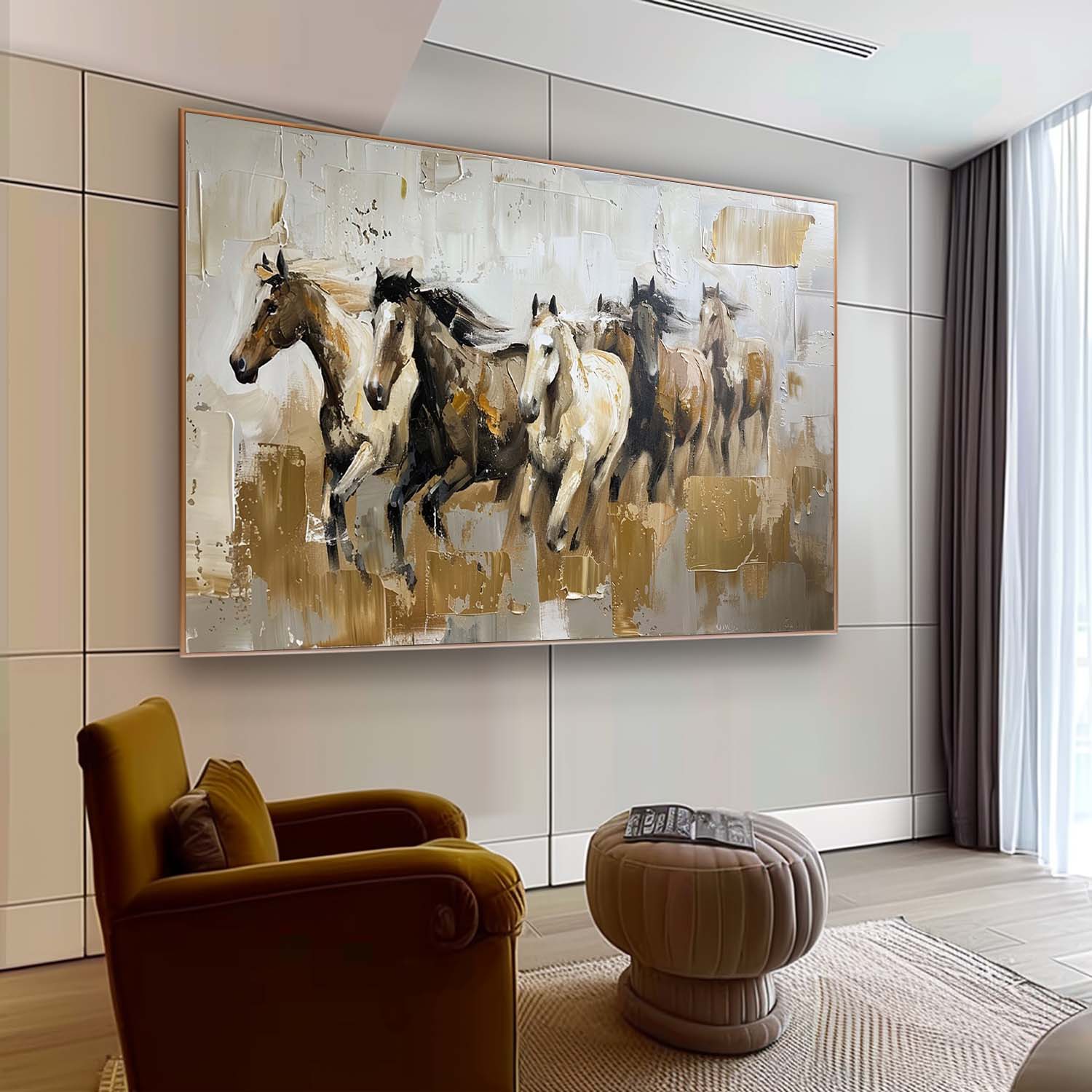 Wall Art Contemporary Horse Warm Impressionist