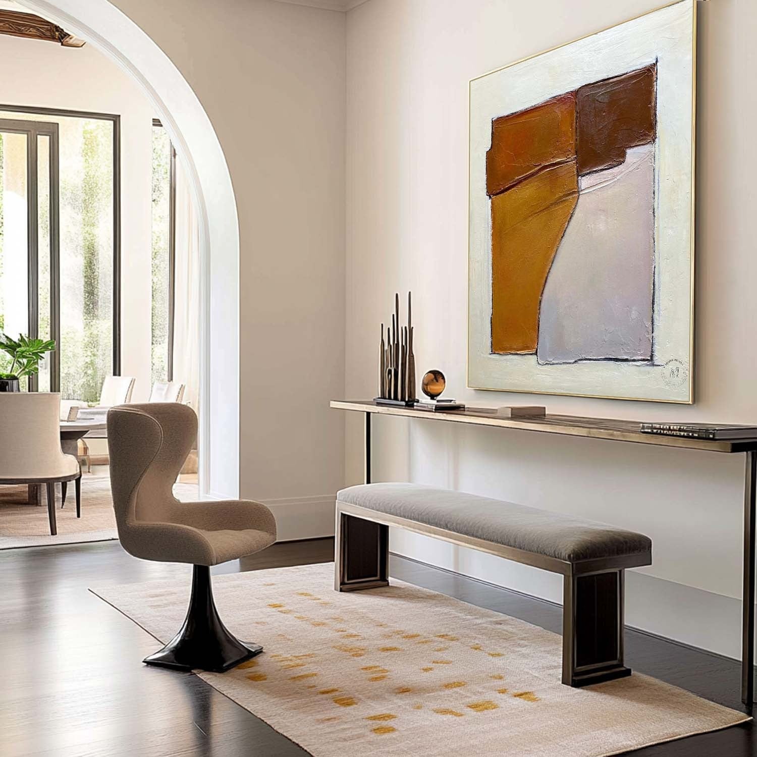 Wall Art Abstract Block Warm Tones