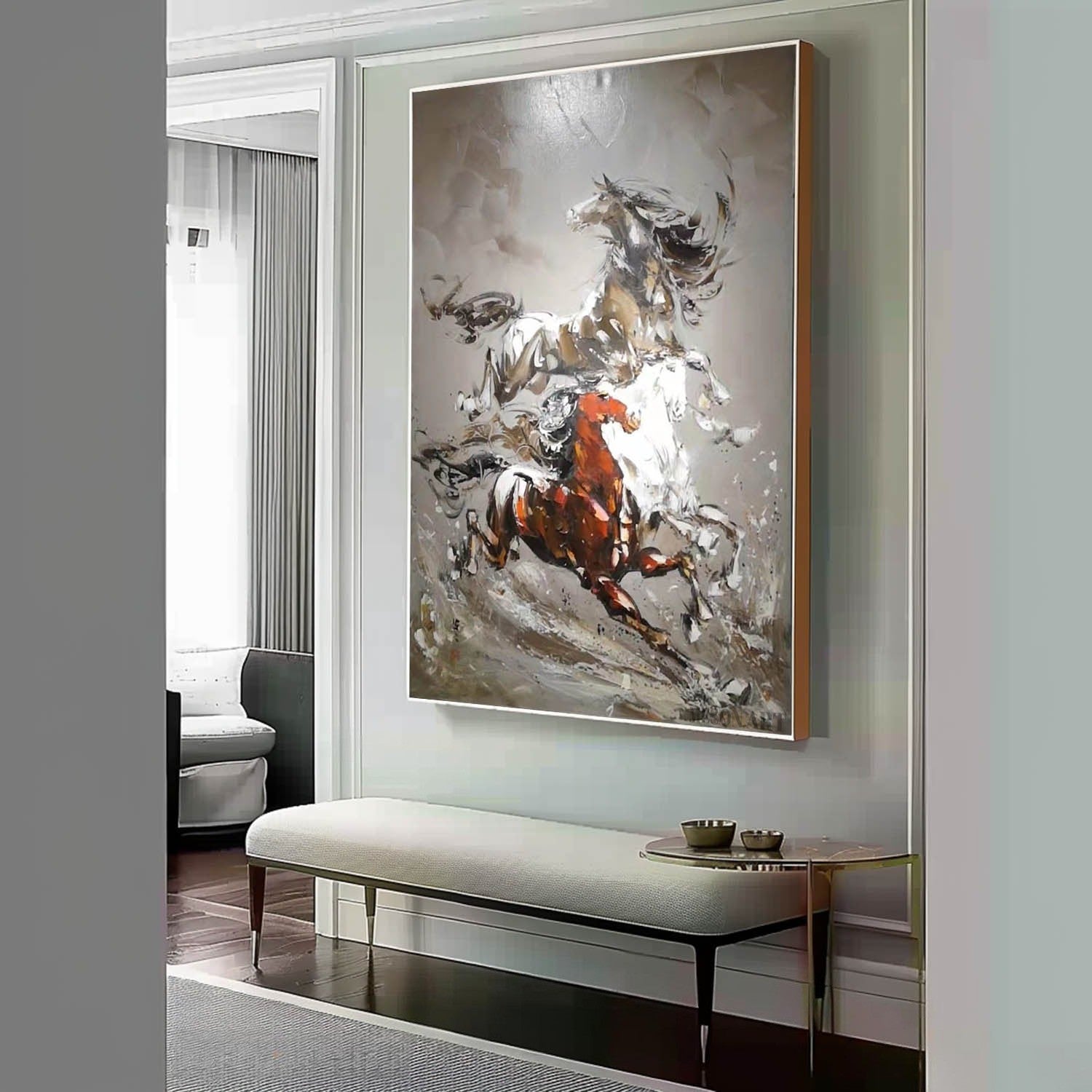 Wall Art Vertical Hyperrealism Galloping