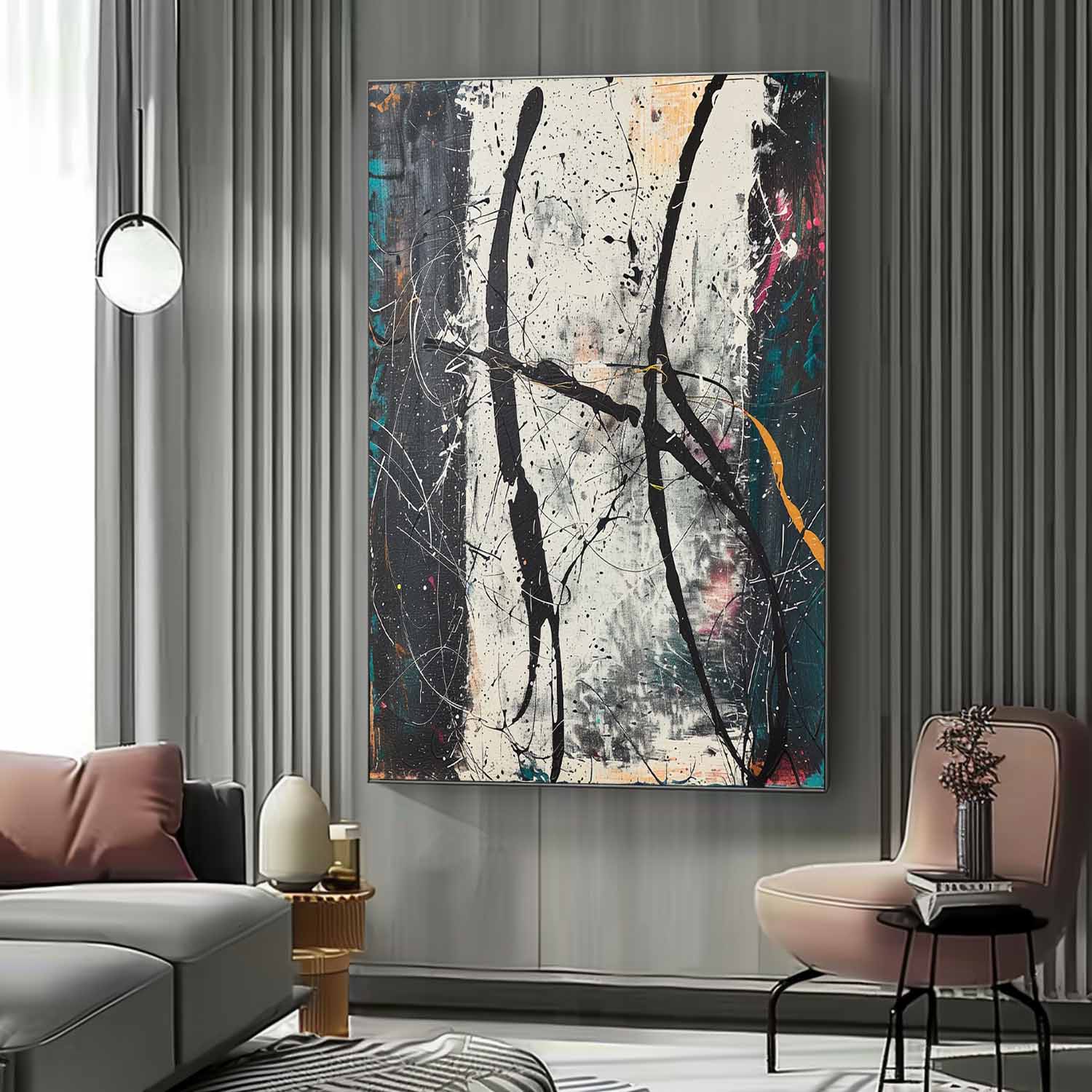 Wall Art Abstract Expressionism Energetic Modern