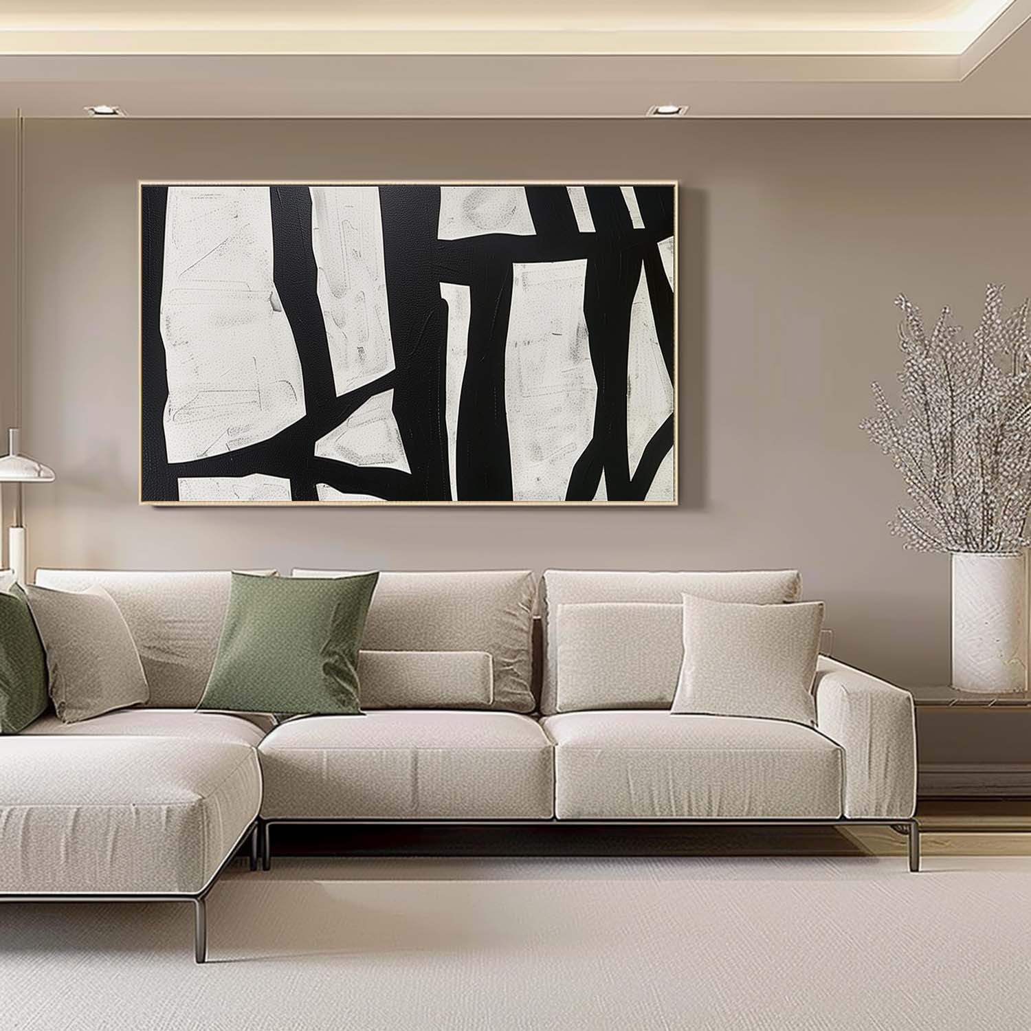 Wall Art Irregular Black Shapes Modern Abstract
