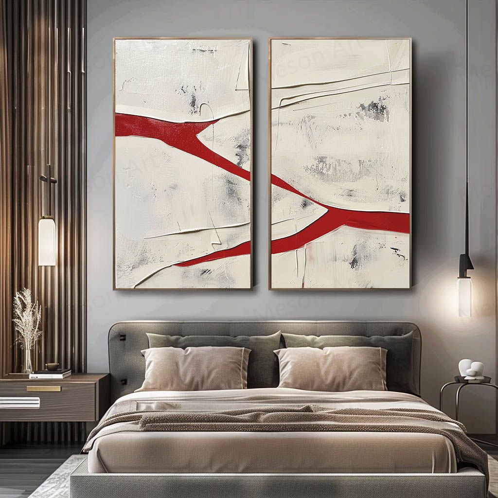 Wall Art Vertical Set Abstract Textured
