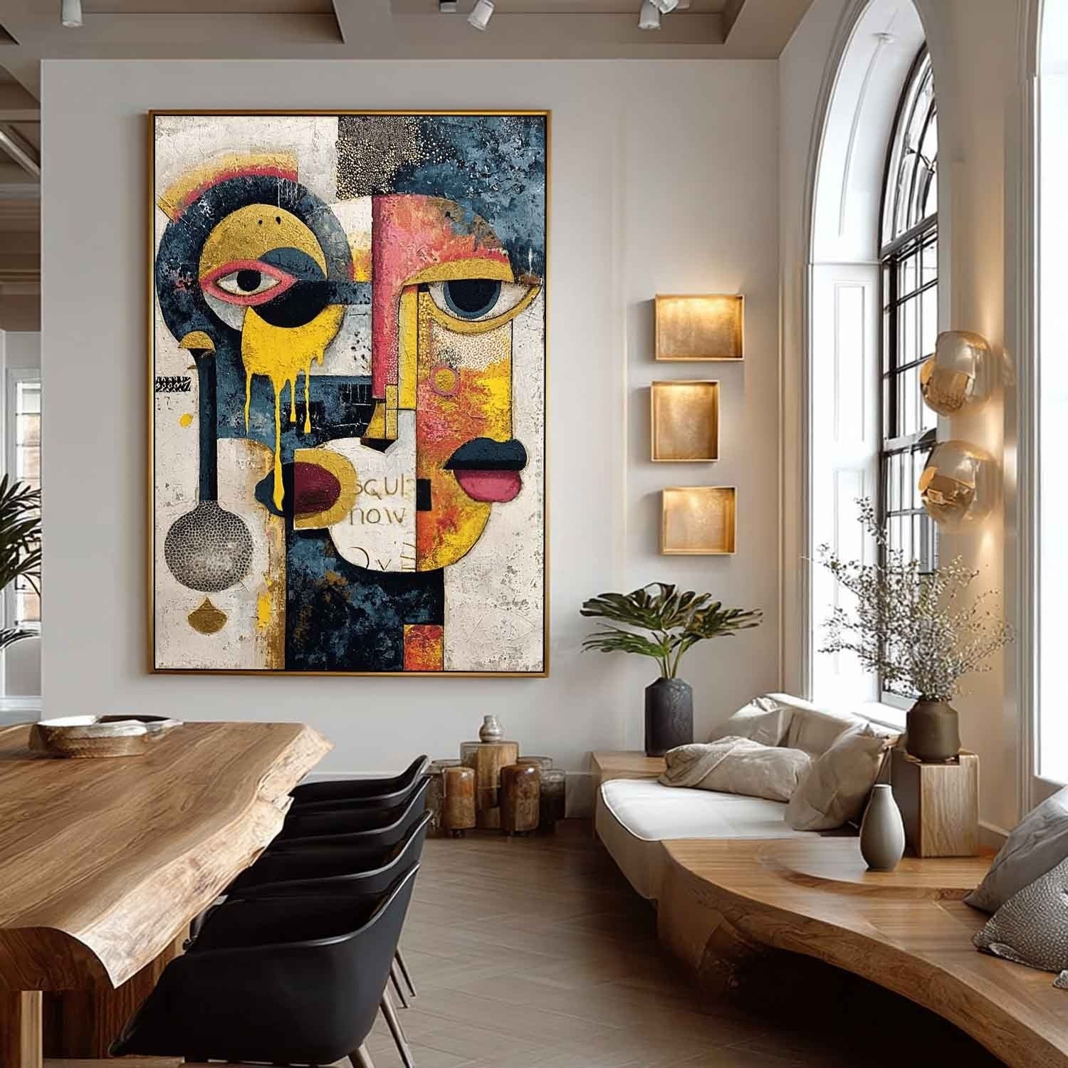 Cubist Dual Faces Abstract Painting