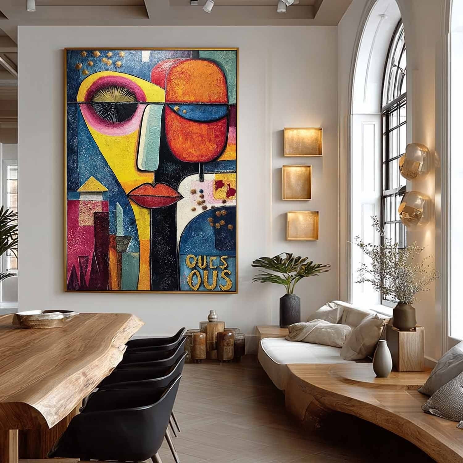 Cubist Abstract Dual Faces Painting