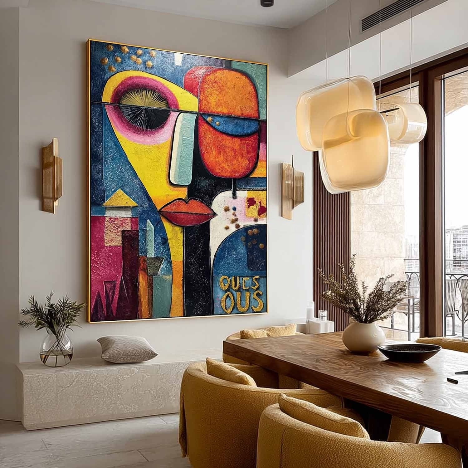 Cubist Abstract Dual Faces Painting