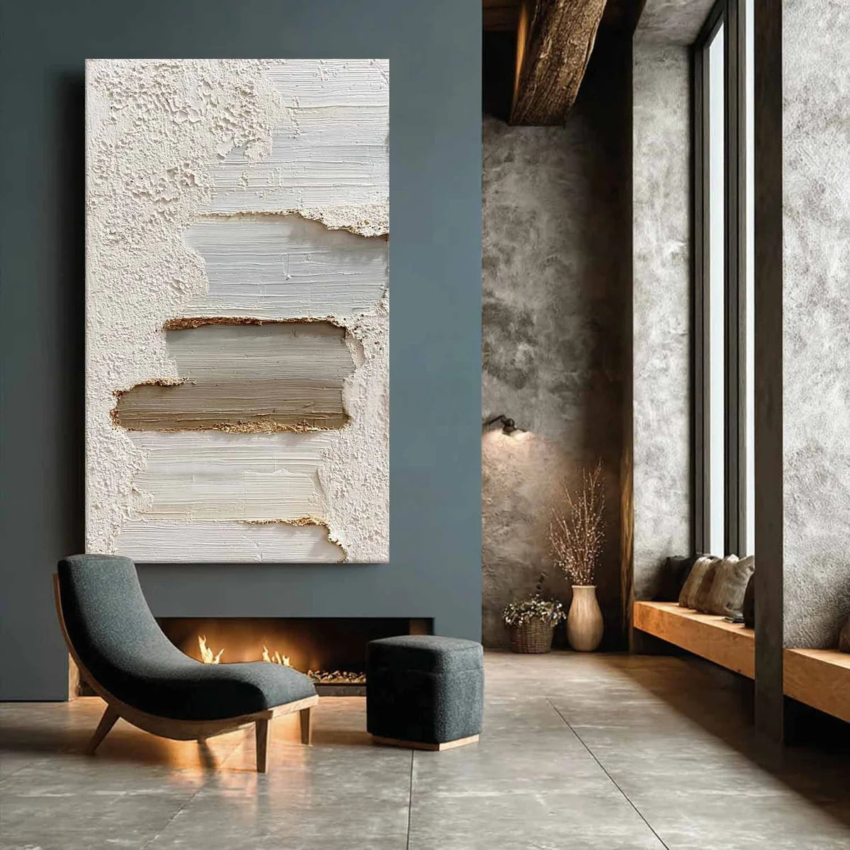 Wall Art Vertical 3D Impasto Gradient