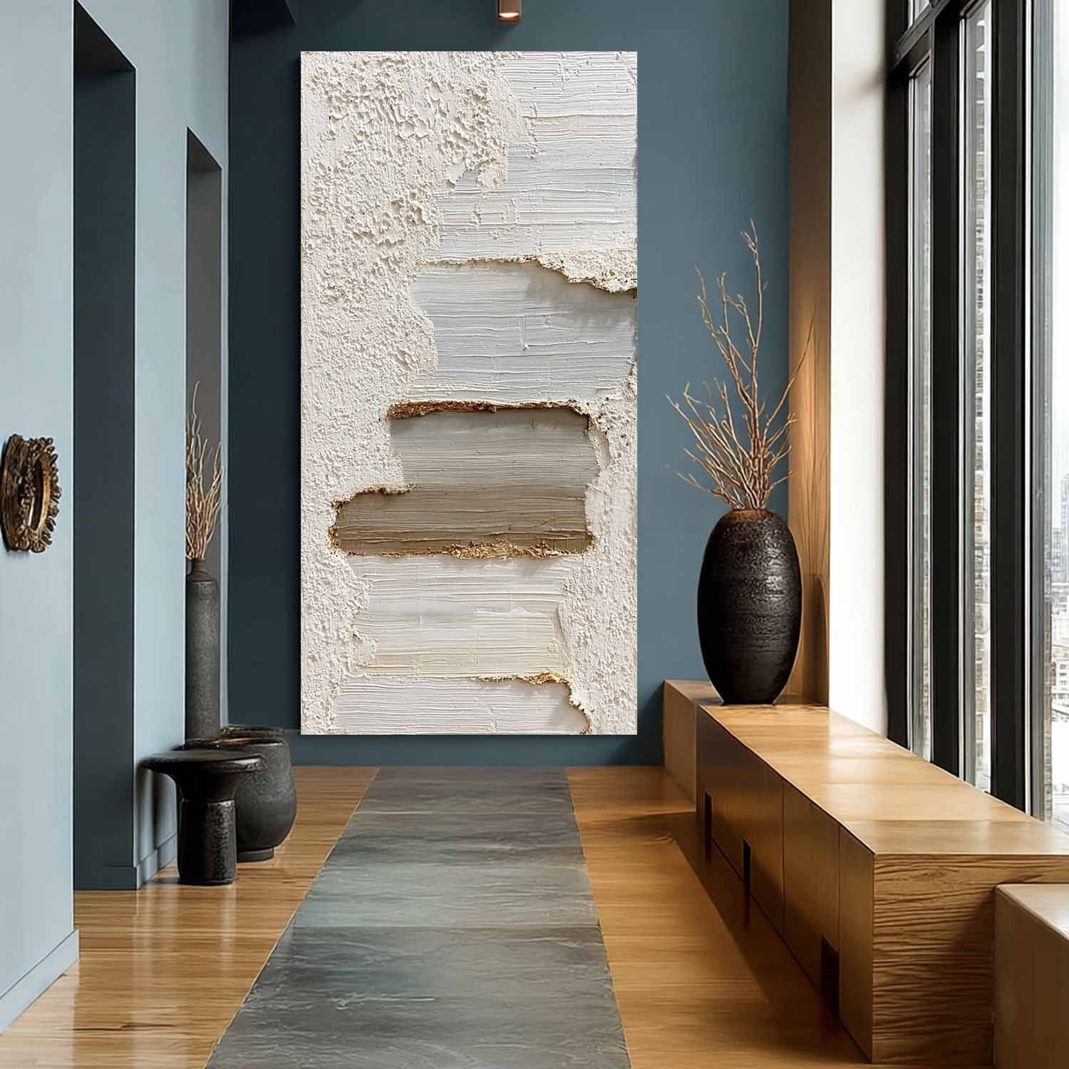 Wall Art Vertical 3D Impasto Gradient