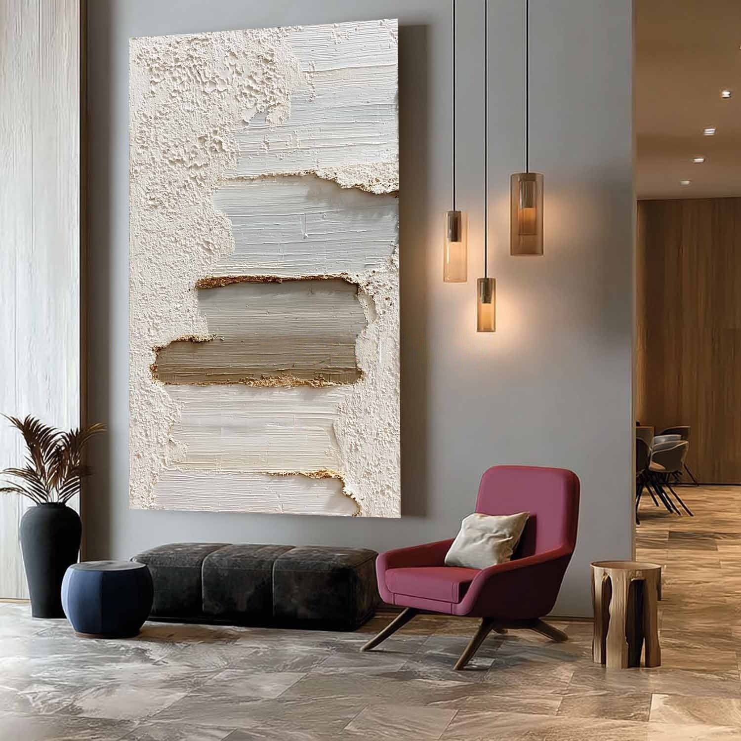 Wall Art Vertical 3D Impasto Gradient