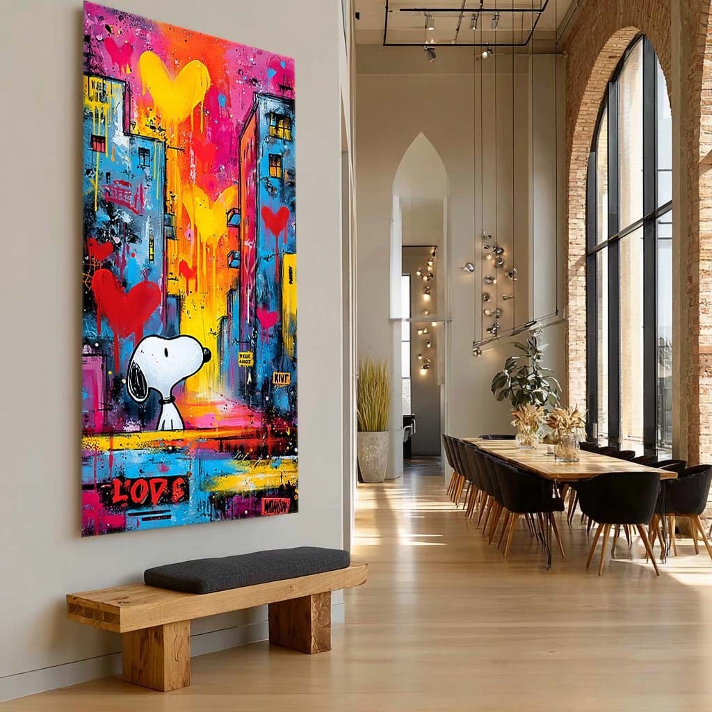 Vertical Snoopy Love Pop Art