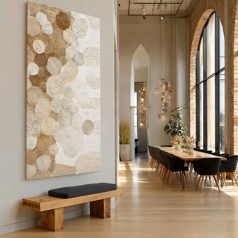 Beige Brown Organic Abstract Painting