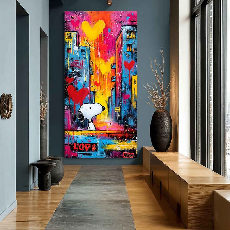 Vertical Snoopy Love Pop Art