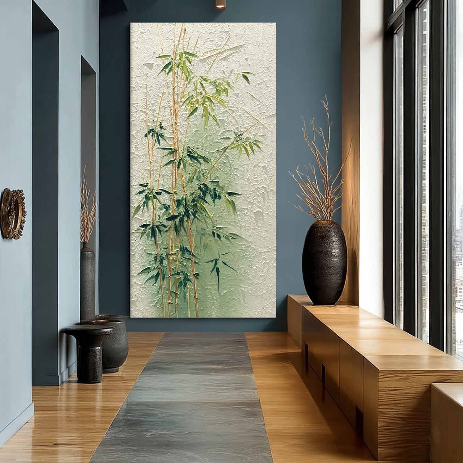 Elegant Bamboo Forest 3D Impasto Painting