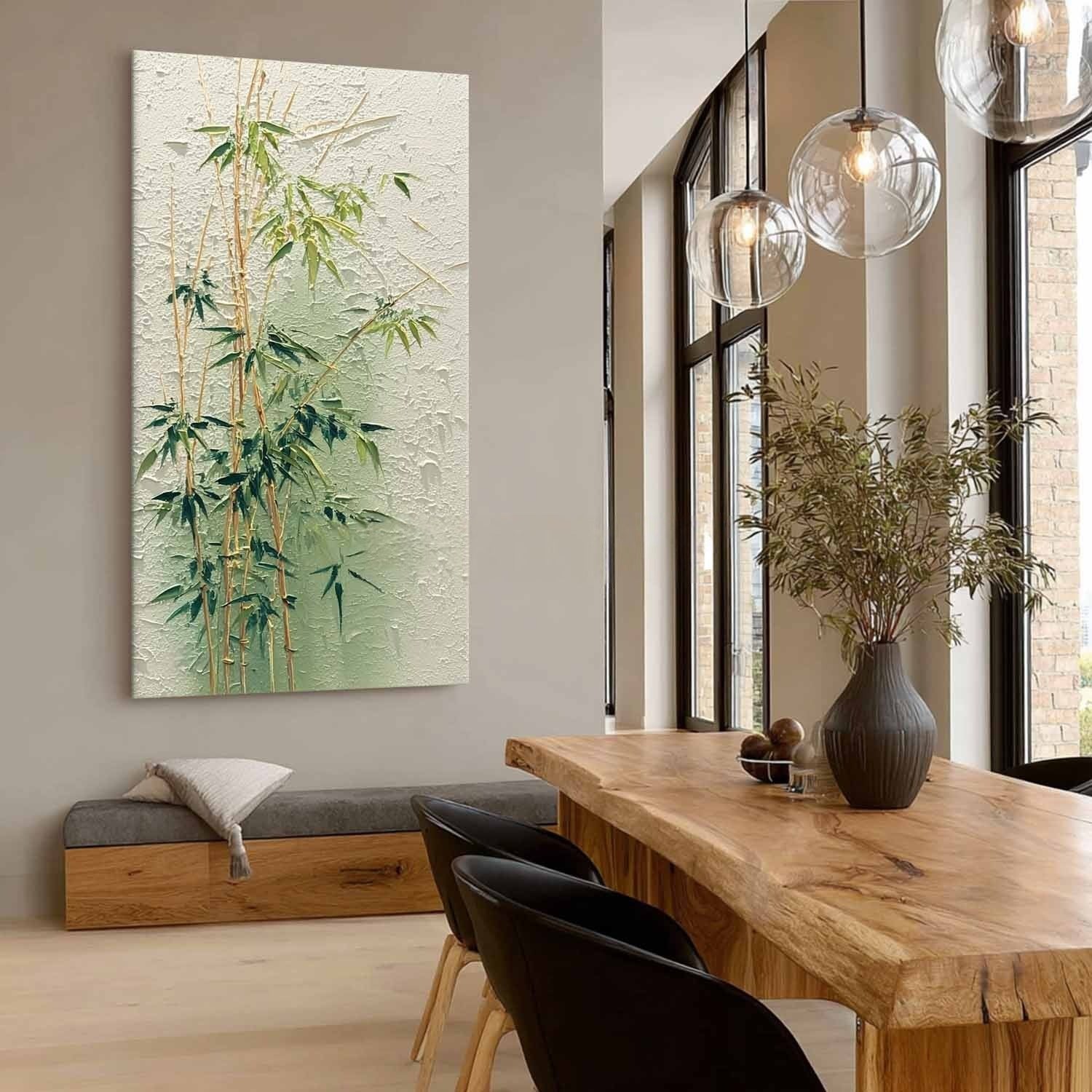 Elegant Bamboo Forest 3D Impasto Painting