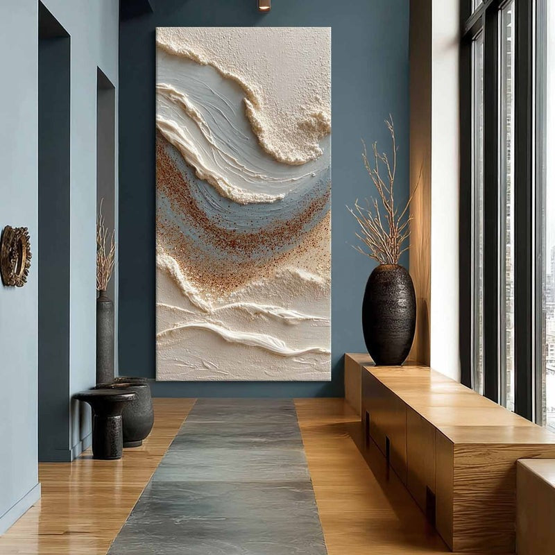 Wall Art Coastal Wave Impasto Beach Scene