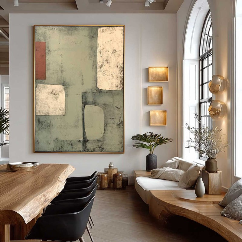 Wall Art Minimalist Geometric Sage Terracotta