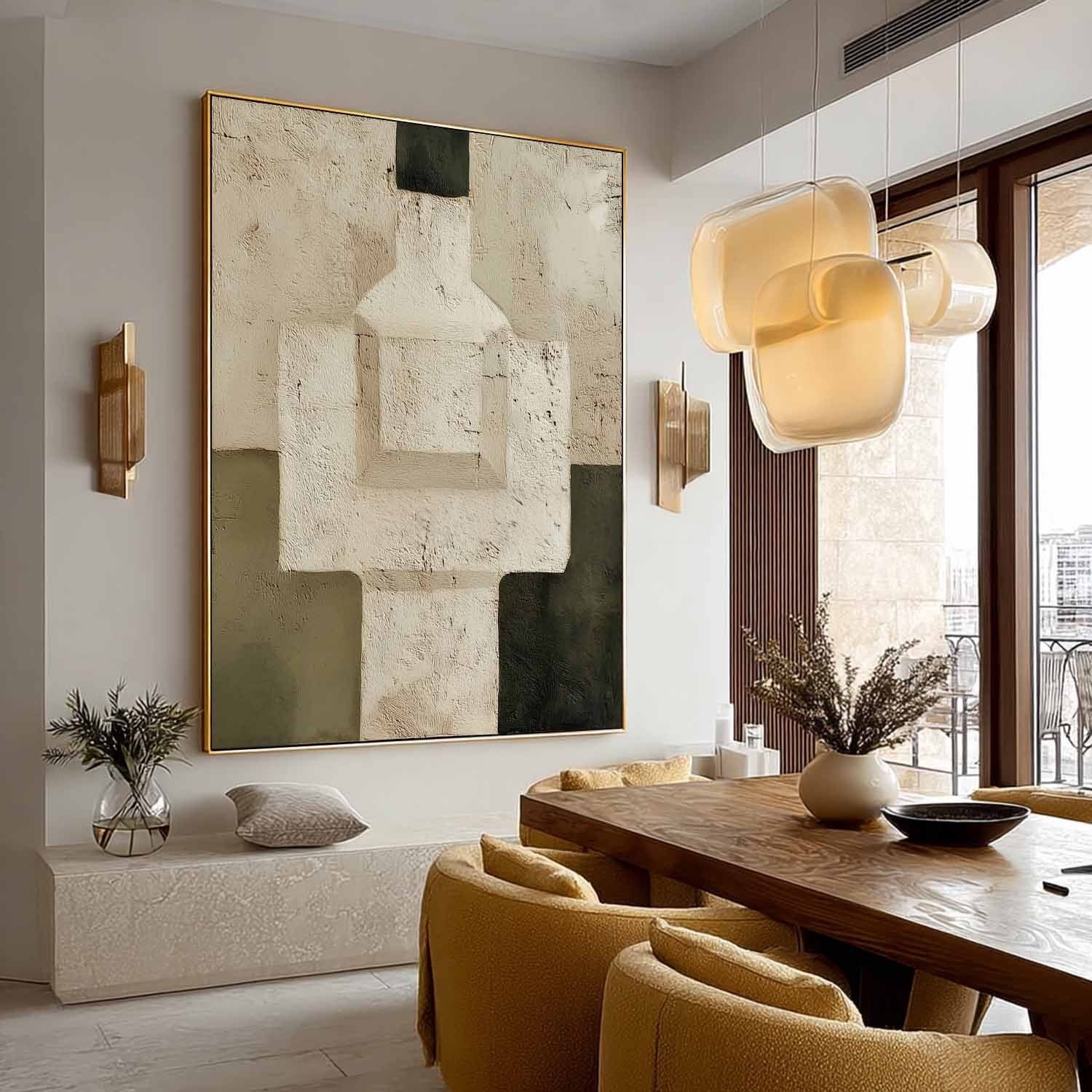 Wall Art 3D Geometric Abstract Neutral