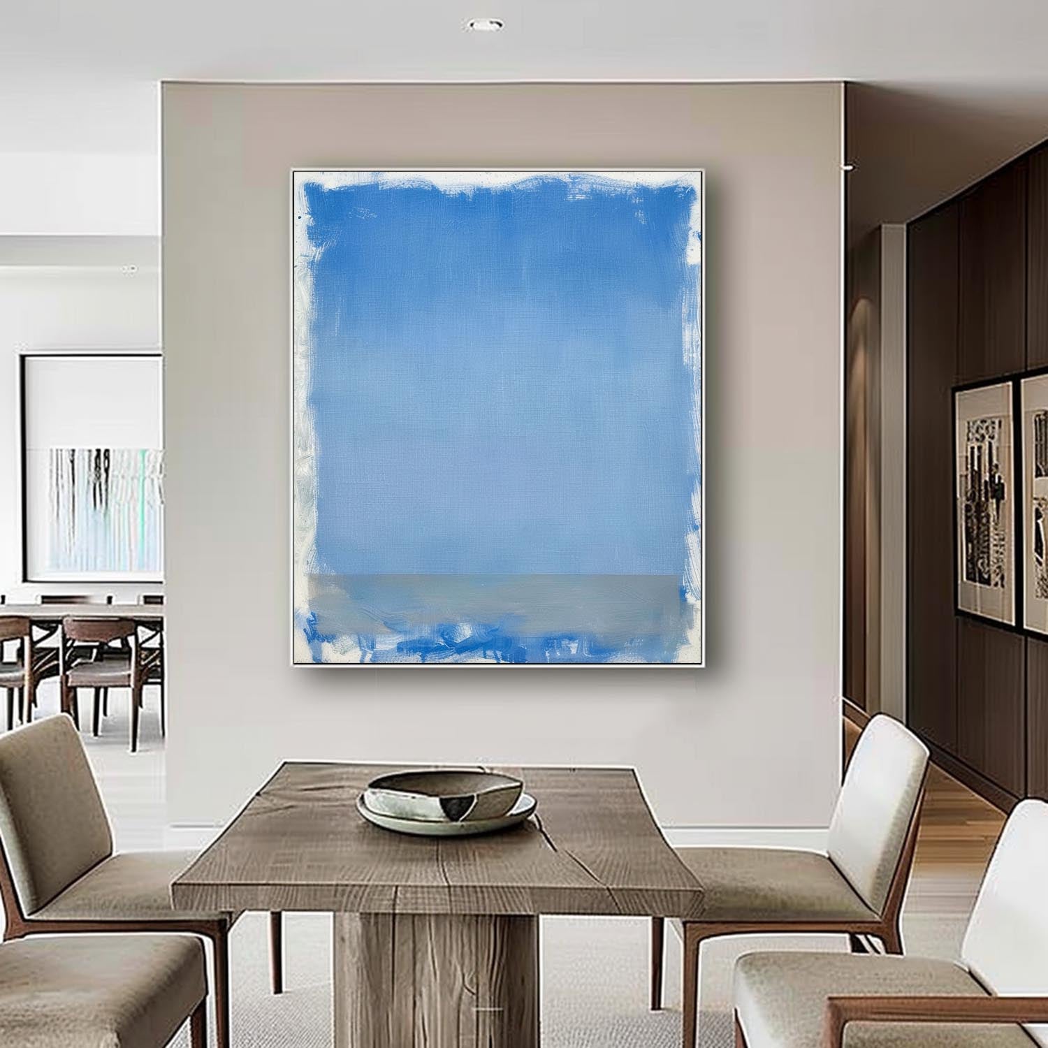 Wall Art Modern Blue Gradient Seascape Abstract Canvas