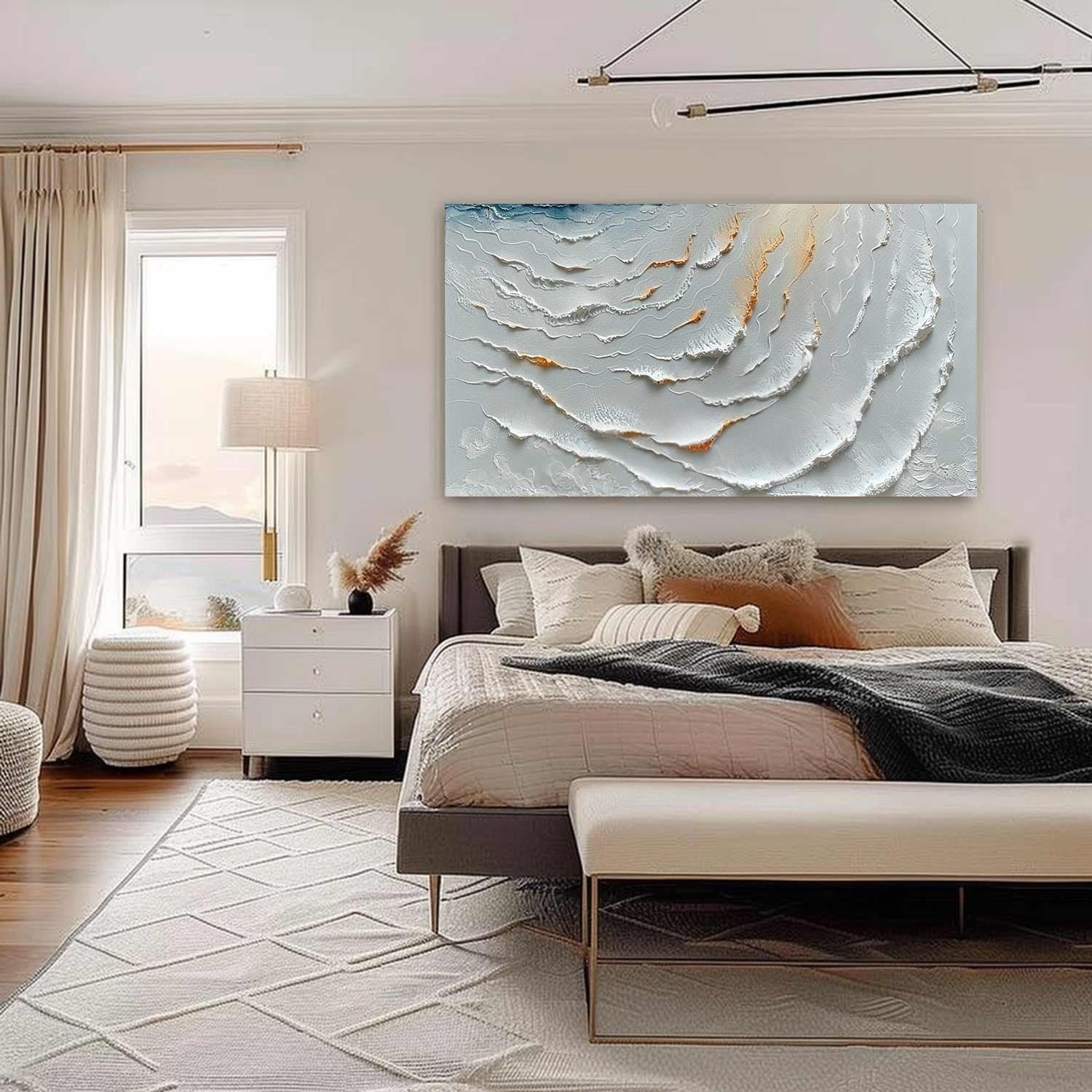 Wall Art Serene Abstract Ocean Wave Canvas