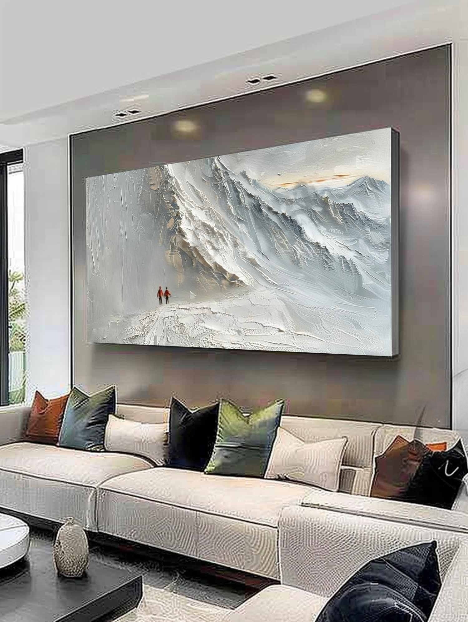Wall Art Palette Knife Textured Mountain