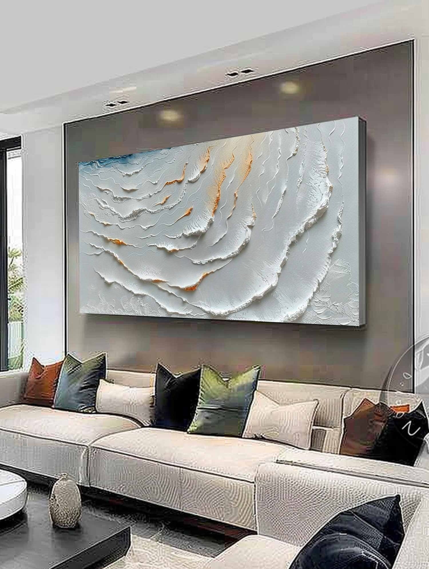 Wall Art Serene Abstract Ocean Wave Canvas