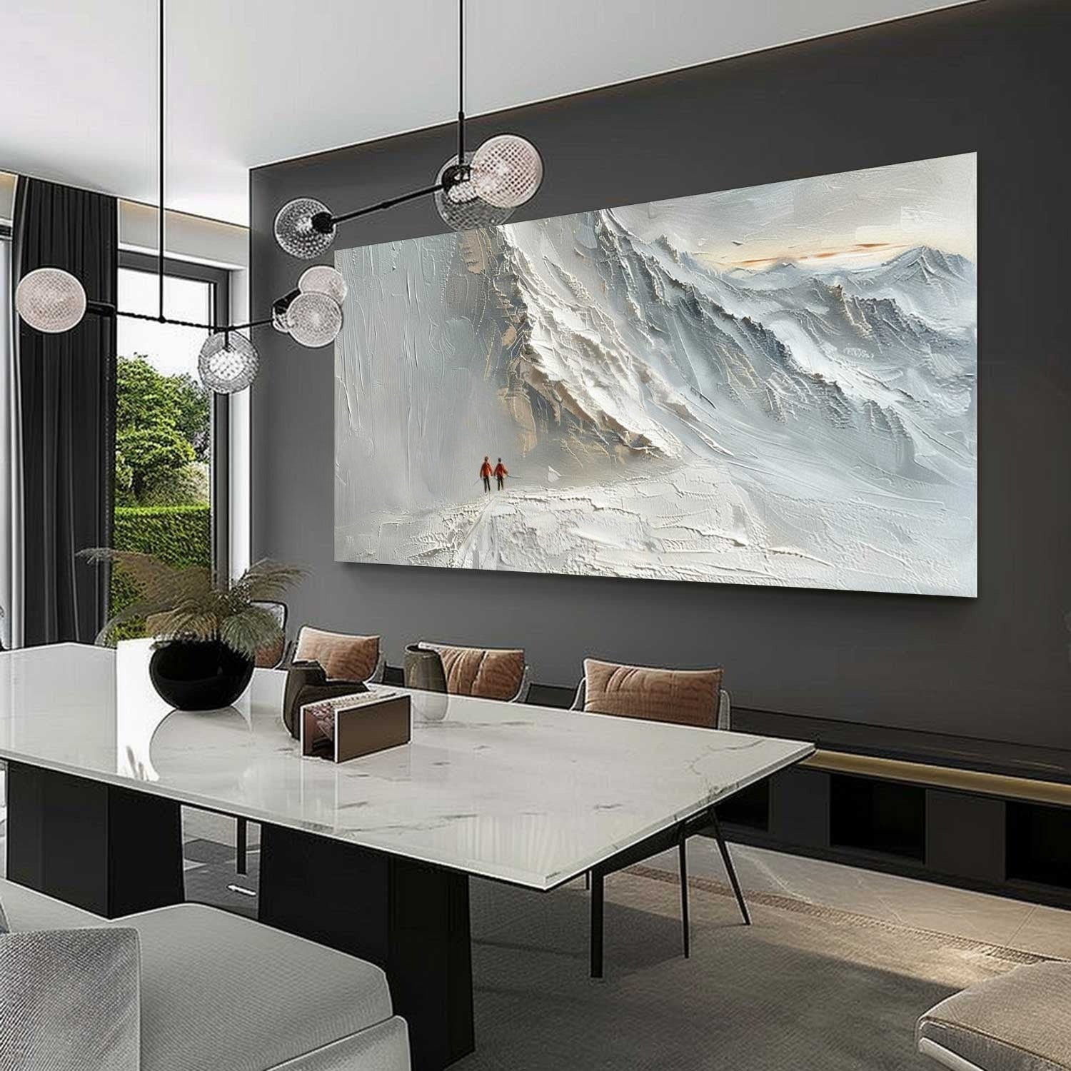 Wall Art Palette Knife Textured Mountain