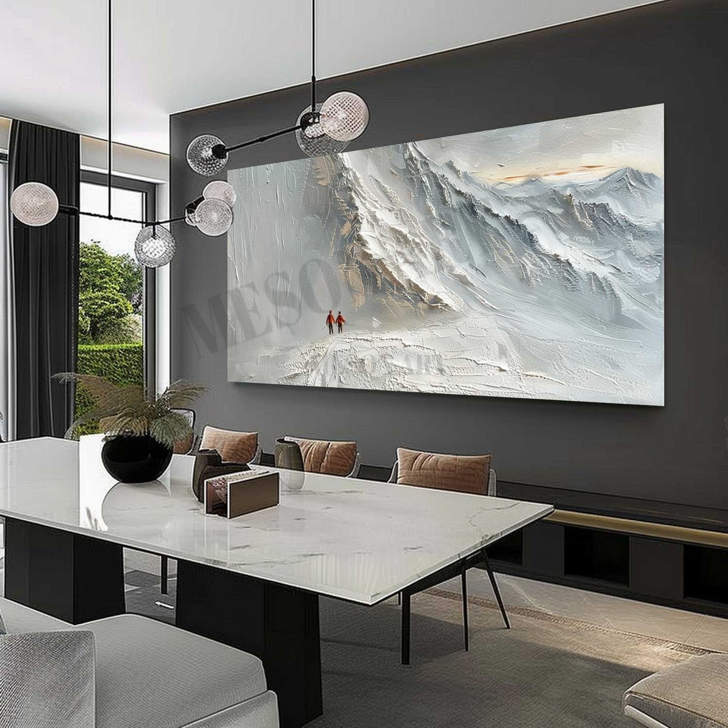 Wall Art Palette Knife Textured Mountain