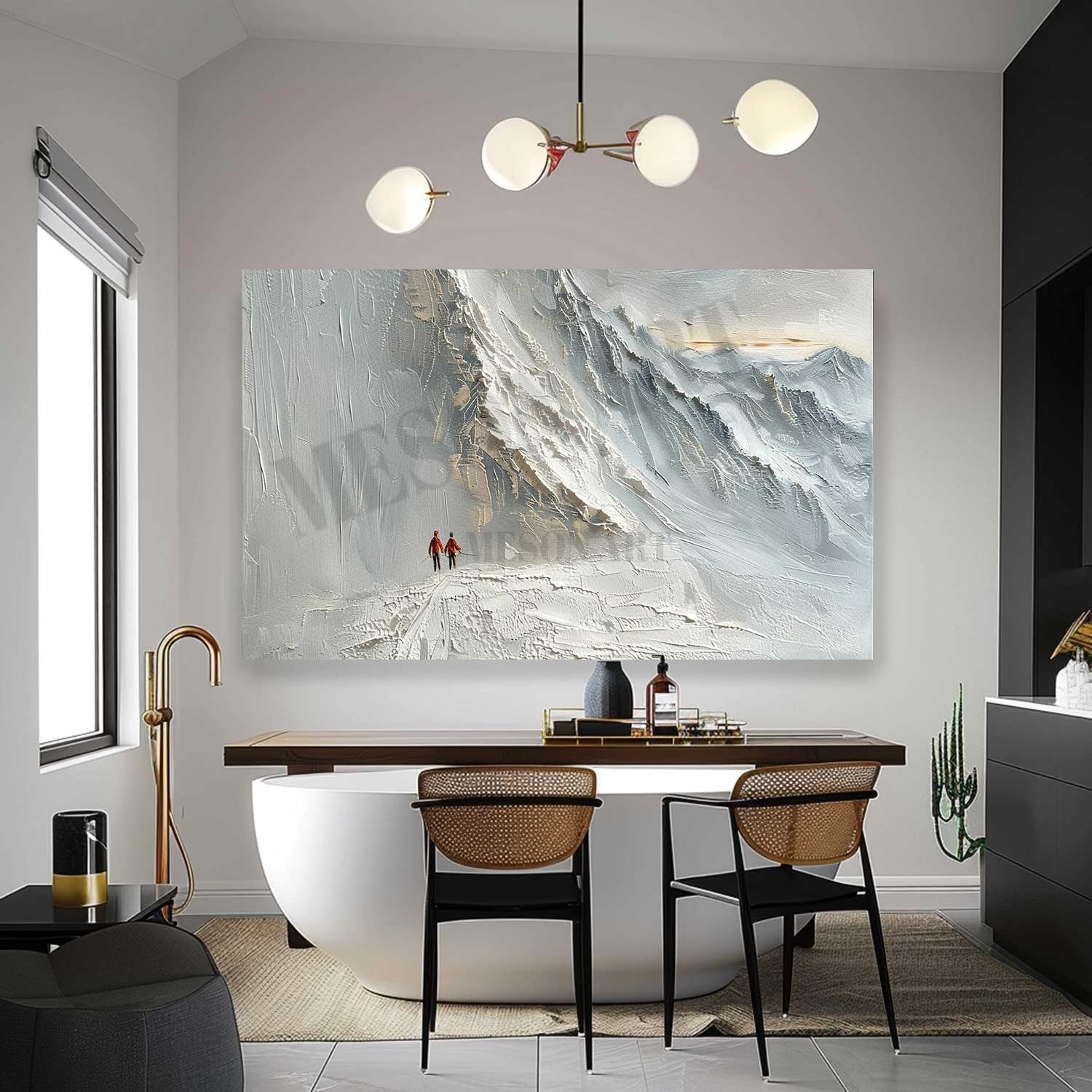 Wall Art Palette Knife Textured Mountain