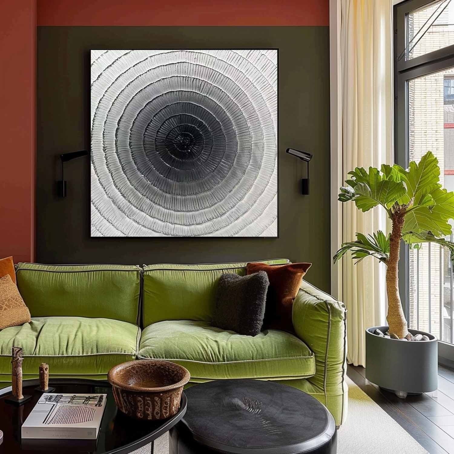 Wall Art Square 3D Concentric Circle