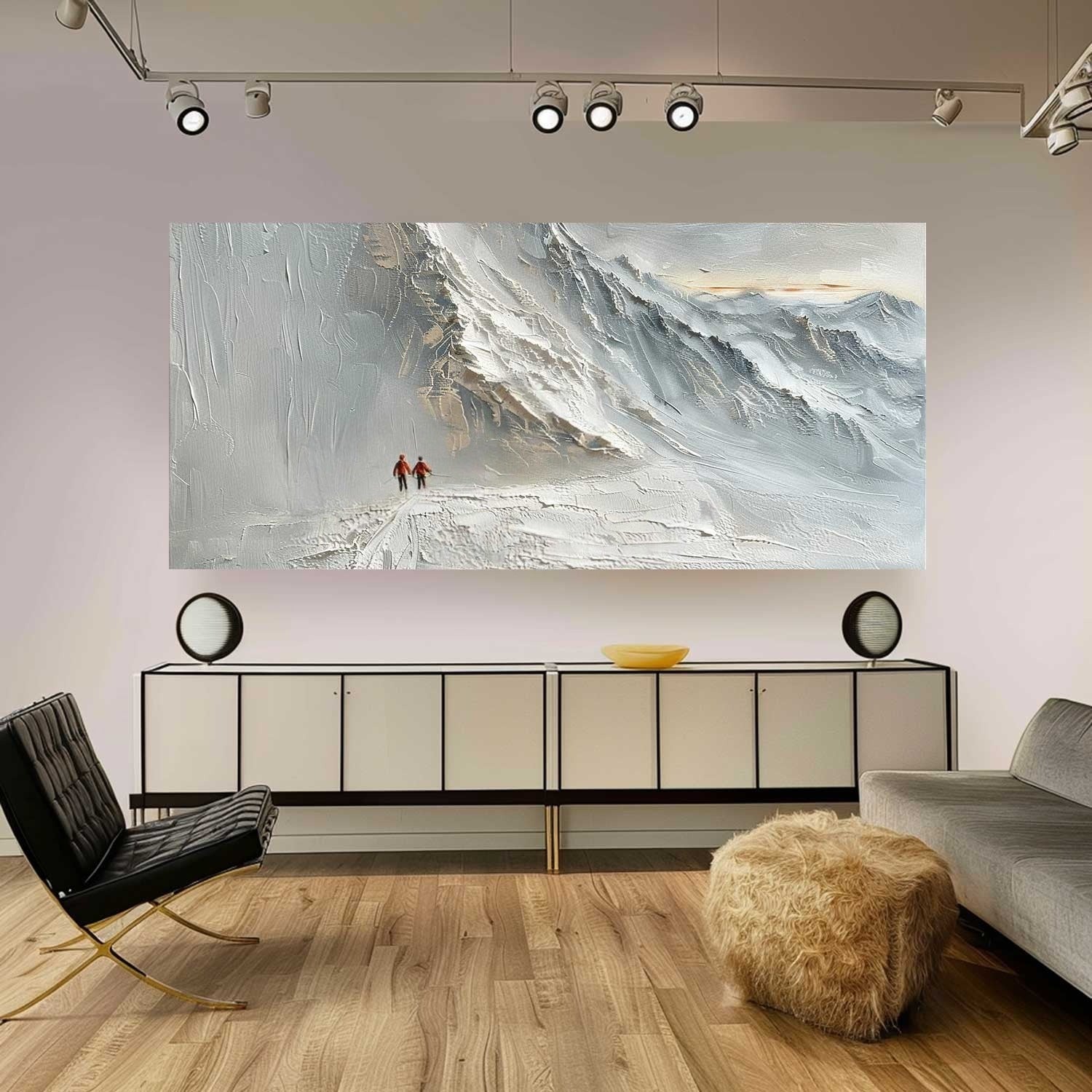 Wall Art Palette Knife Textured Mountain