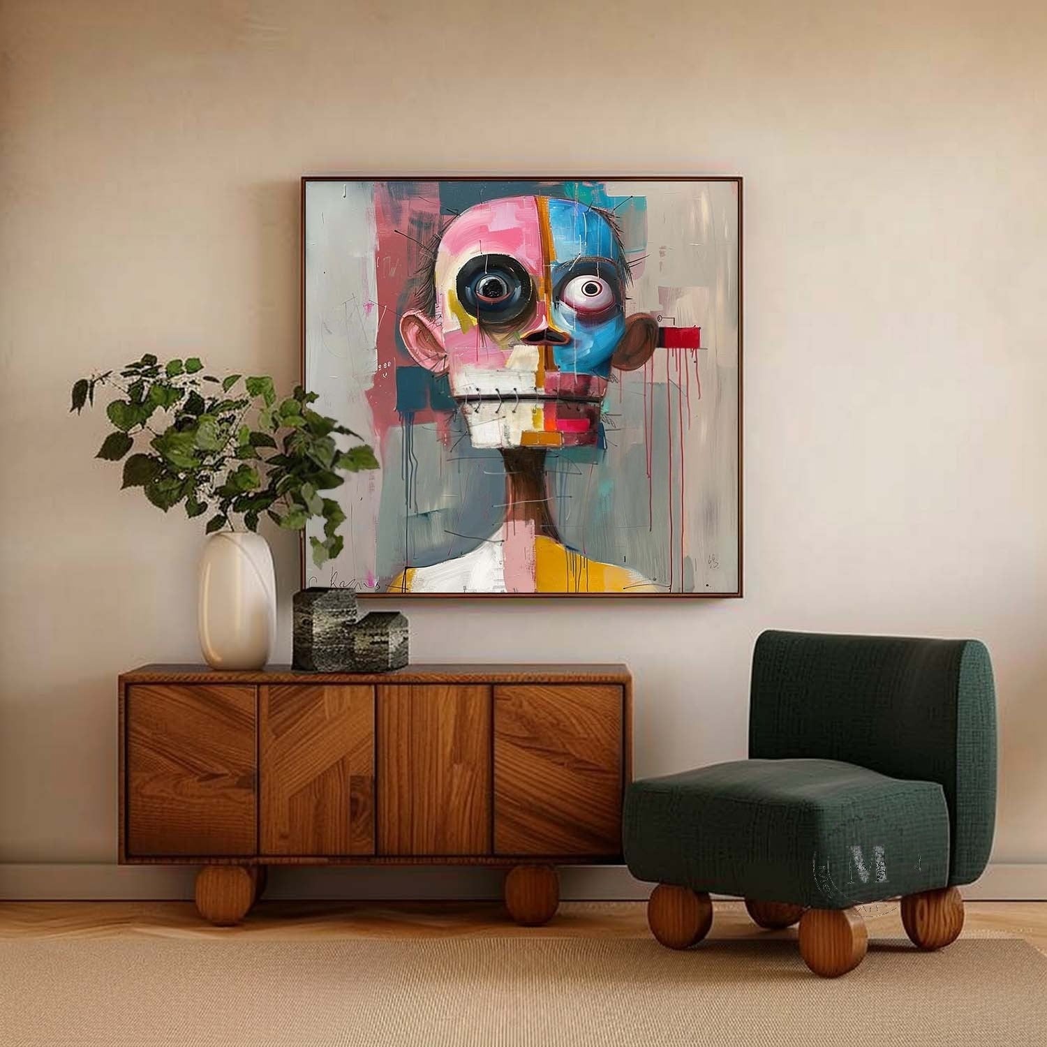 Wall Art Square Expressionist Portrait