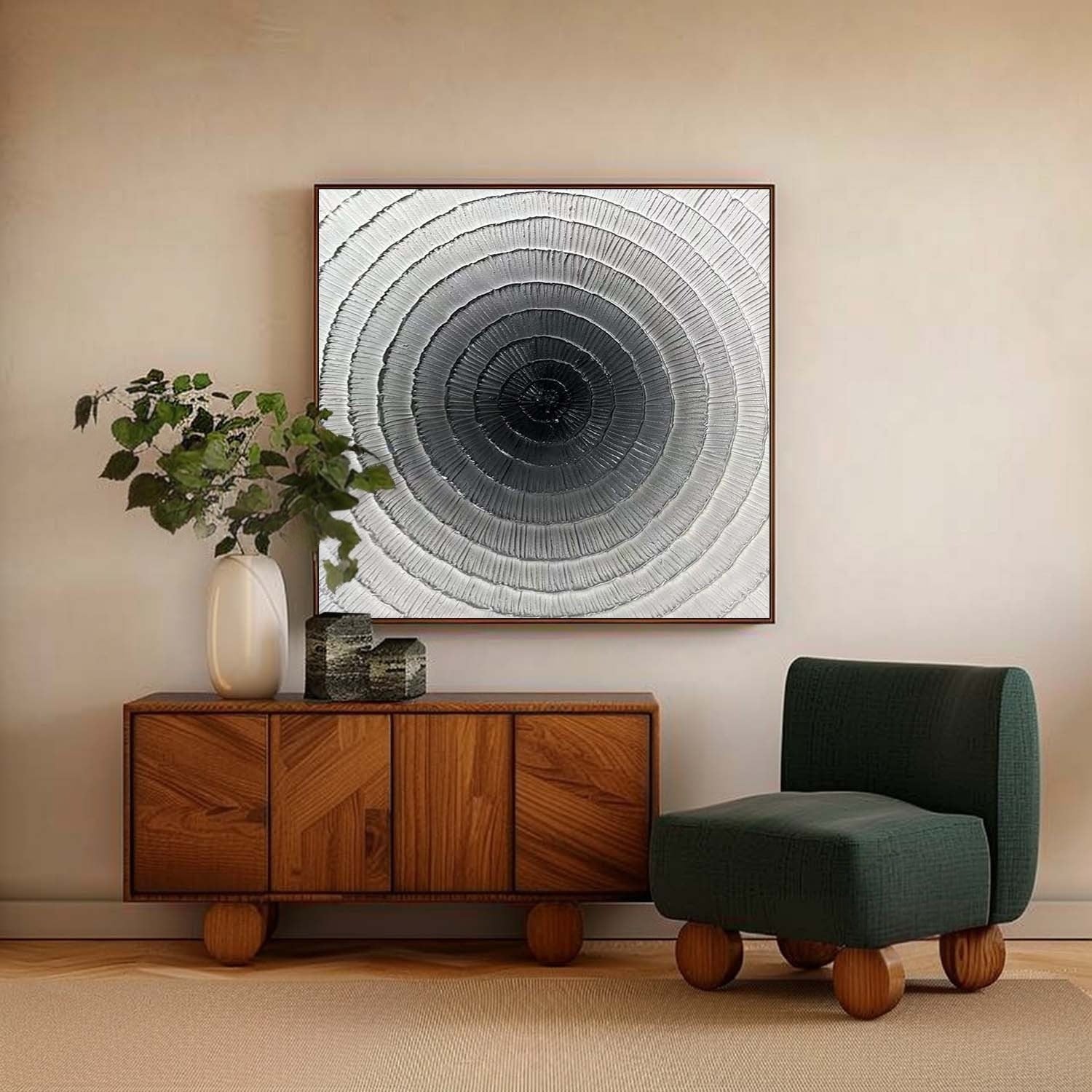 Wall Art Square 3D Concentric Circle