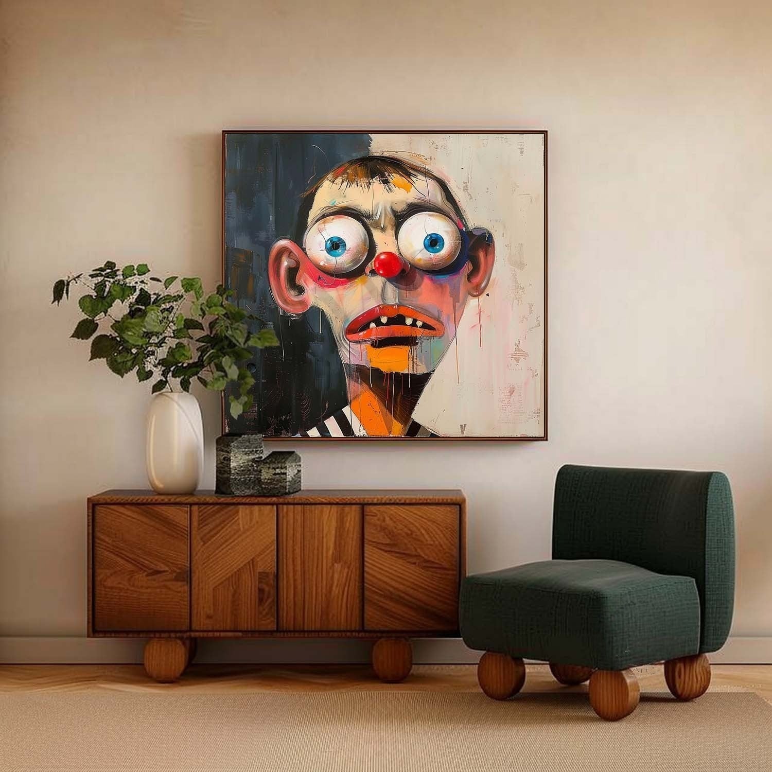 Wall Art Square Cubist Portrait Geometric