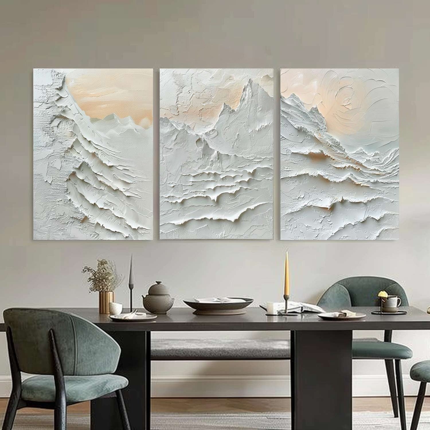 Wall Art Triptych Impasto Mountain Landscape