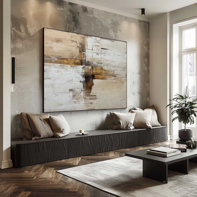 Wall Art Neutral Abstract Layered Soft Gradient