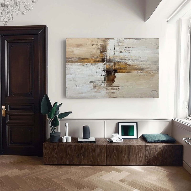 Wall Art Neutral Abstract Layered Soft Gradient