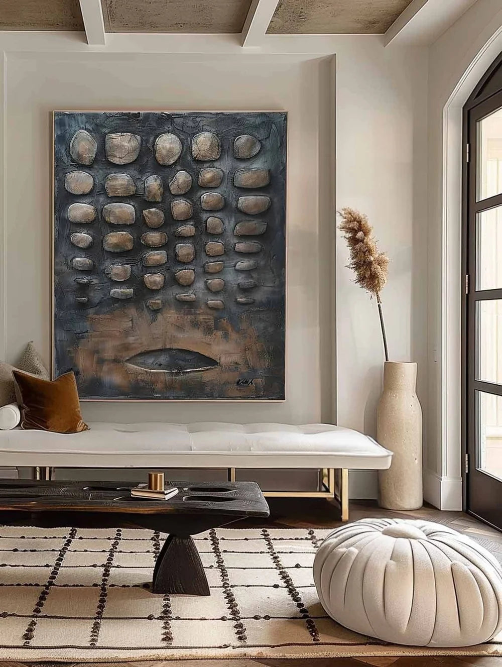 Wall Art Assemblage Textured Monochrome