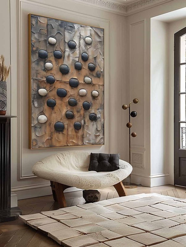 Textured River Stone Relief Painting