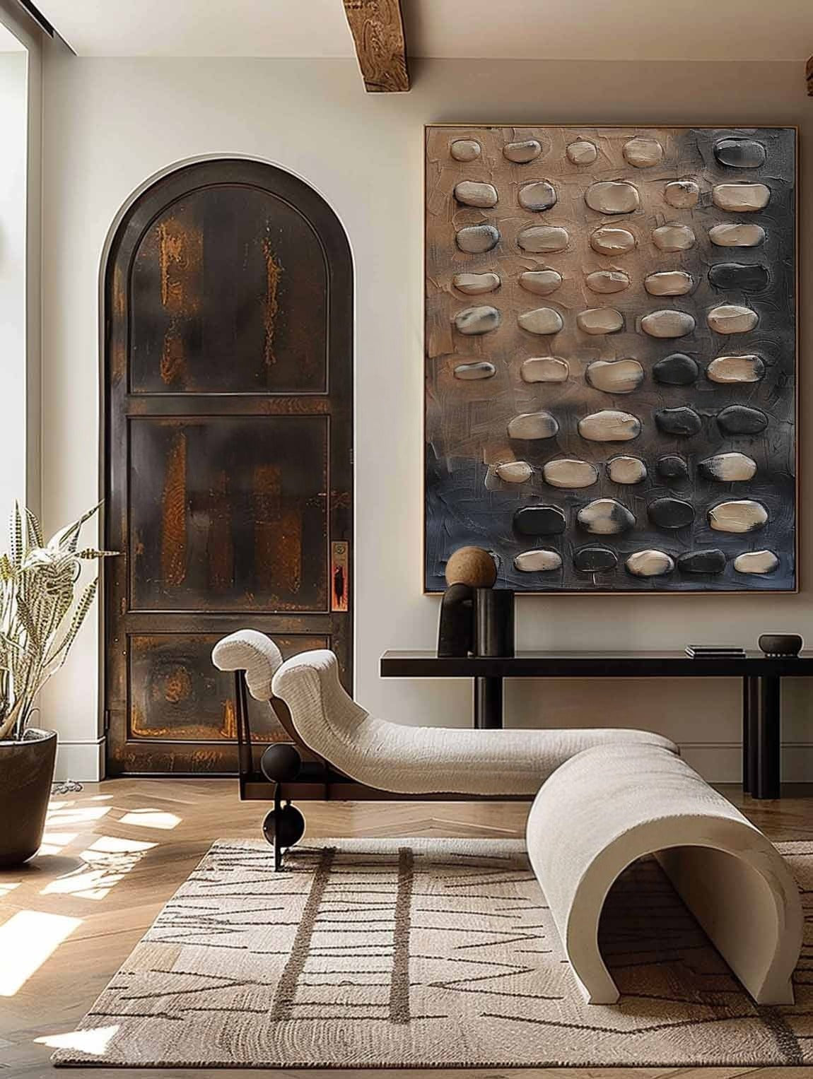 Wall Art Vertical 3D Pebble Painting