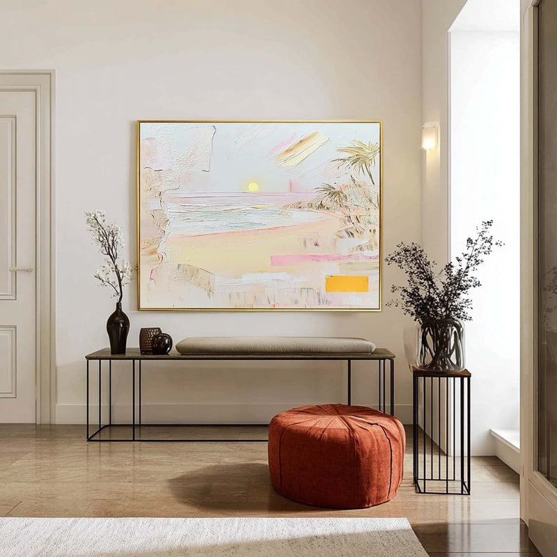 Wall Art Abstract Sunset Beach Painting