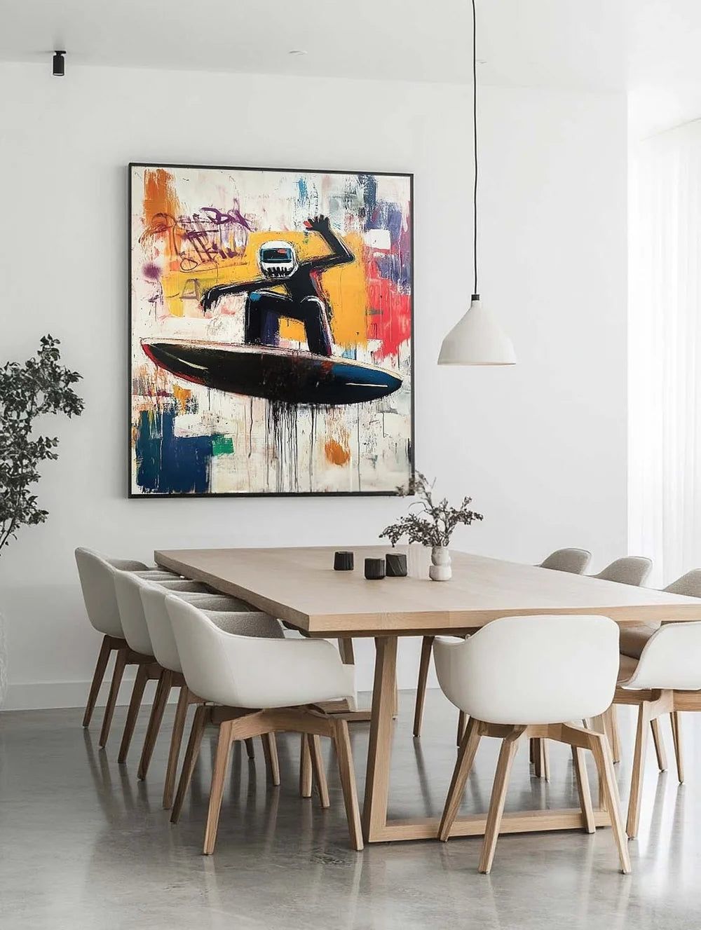 Wall Art Futuristic Textured Helmeted Surfer