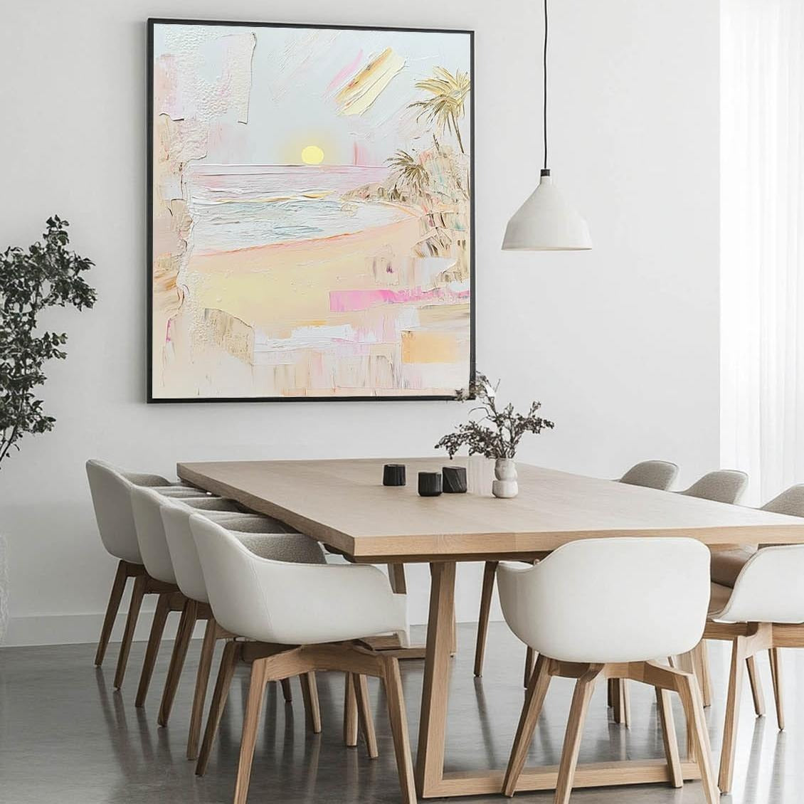 Wall Art Rectangle Impressionist Beach Sunset Art Pastel