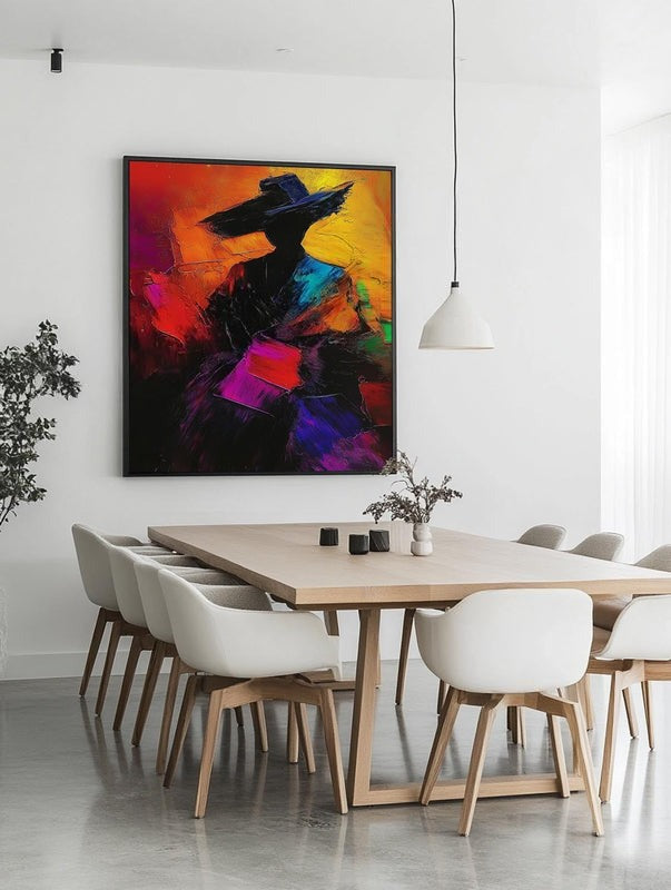 Wall Art Abstract Silhouette Vibrant Multicolor Dynamic