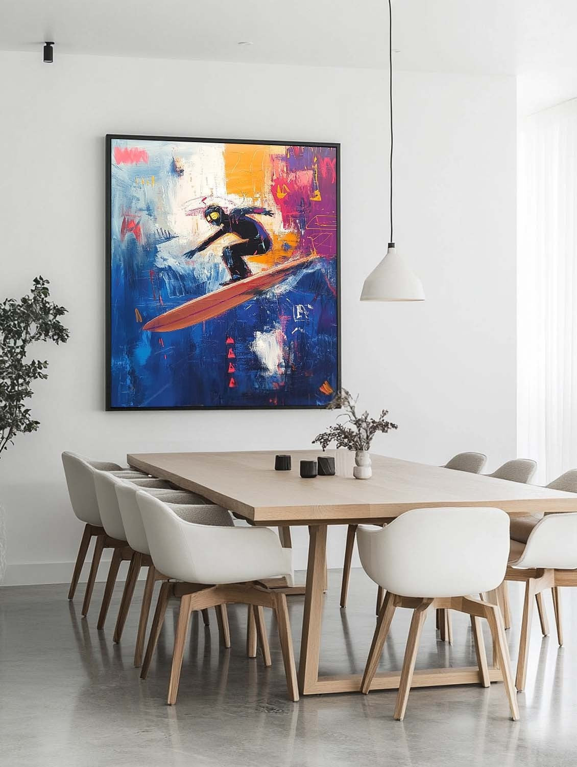 Wall Art Sleek Textured Goggled Surfer