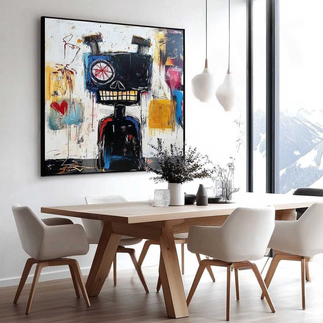 Wall Art Neo Expressionist Robot Skull